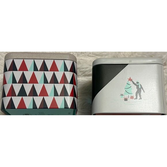 LOT of 2 Christmas Holiday Fossil Watch Holder ONLY Metal Tin Box Cases 2.75" - Picture 3 of 16